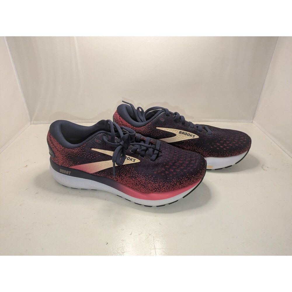 Brooks Ghost 16 Running Shoes Women Navy Blue/Pink Size 7 Wide - Picture 6 of 8